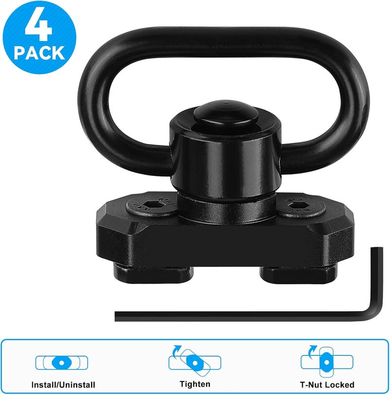 REERON Two Point Traditional QD Sling 1.25" 2 Point Sling Swivels Mounts for M-Rails - Image 3